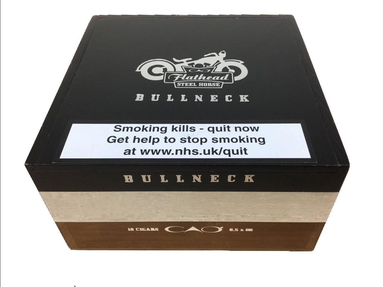 Empty CAO Flathead Steel Horse Bullneck Cigar Box